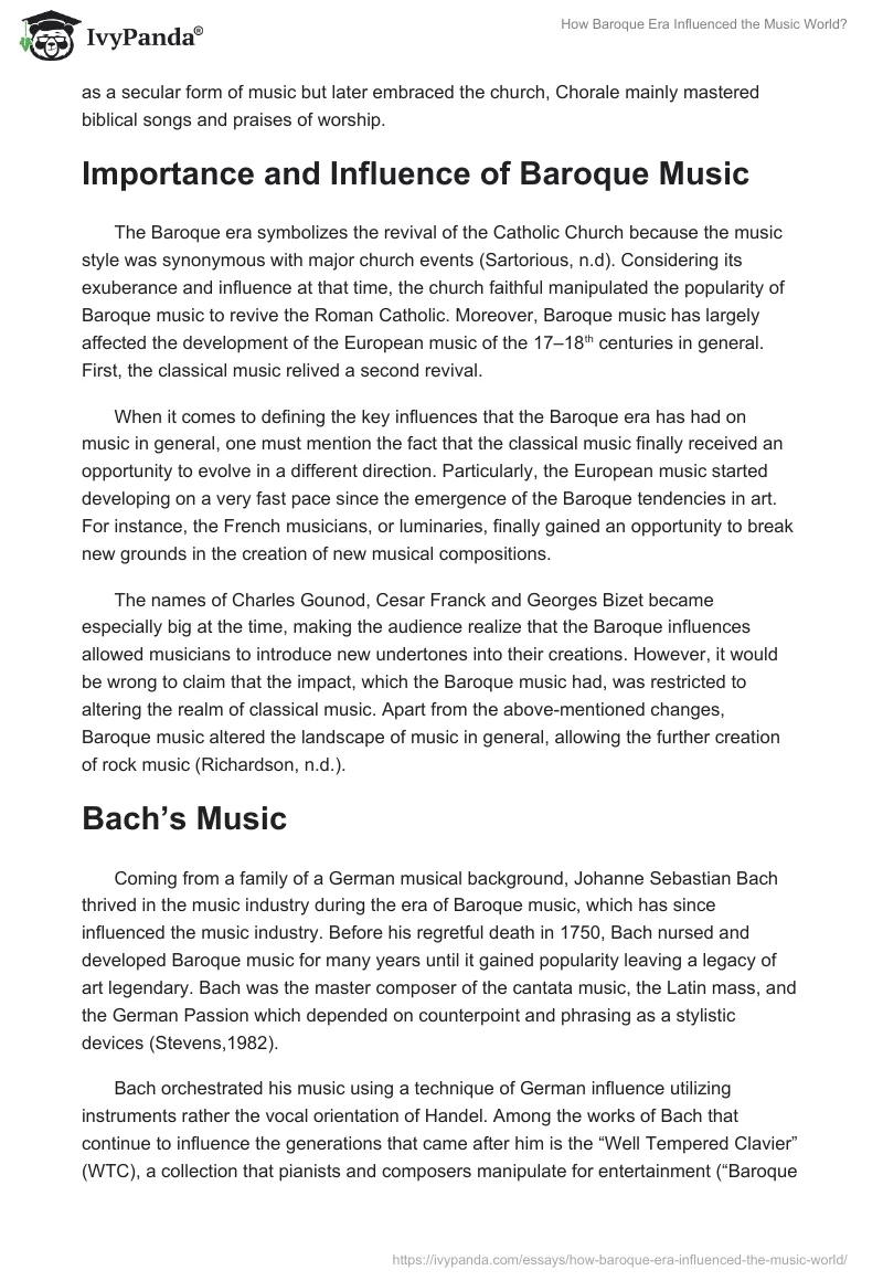 How Baroque Era Influenced the Music World?. Page 2