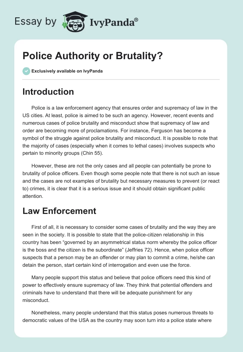 Police Authority or Brutality?. Page 1