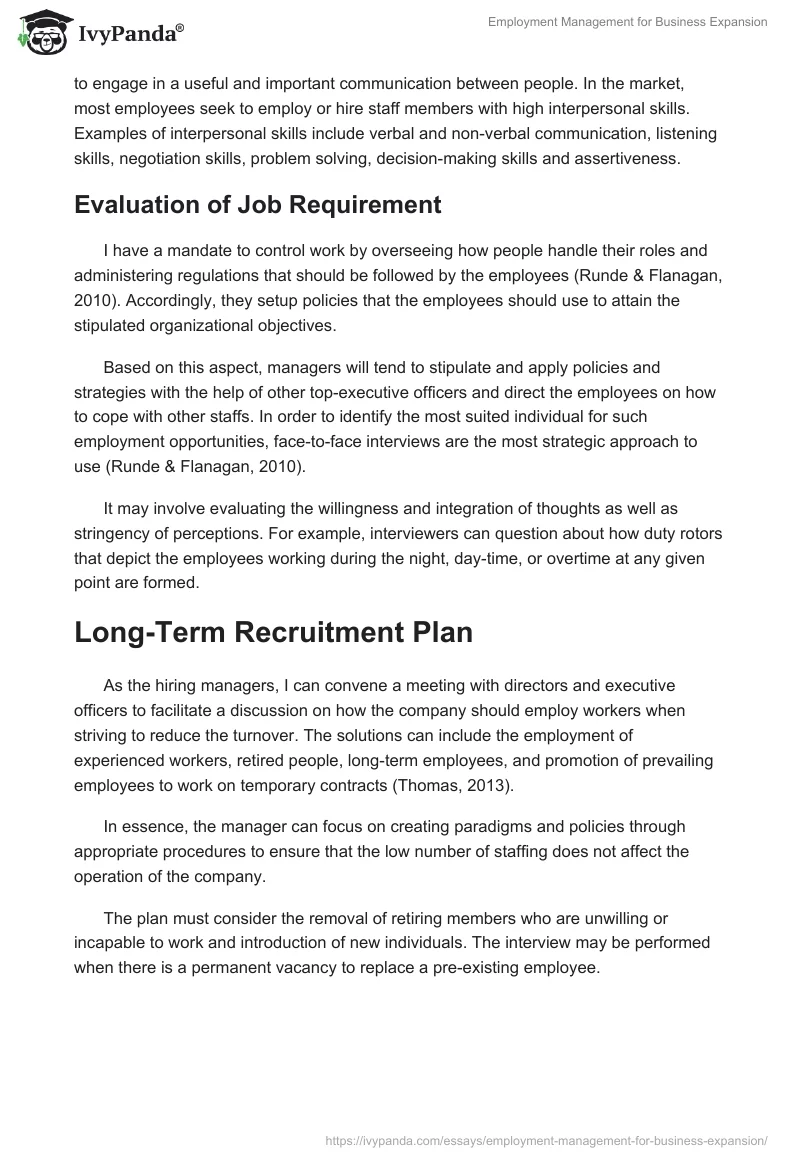 Employment Management for Business Expansion. Page 3