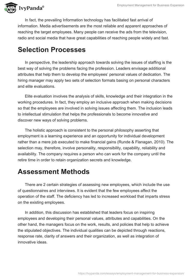 Employment Management for Business Expansion. Page 5