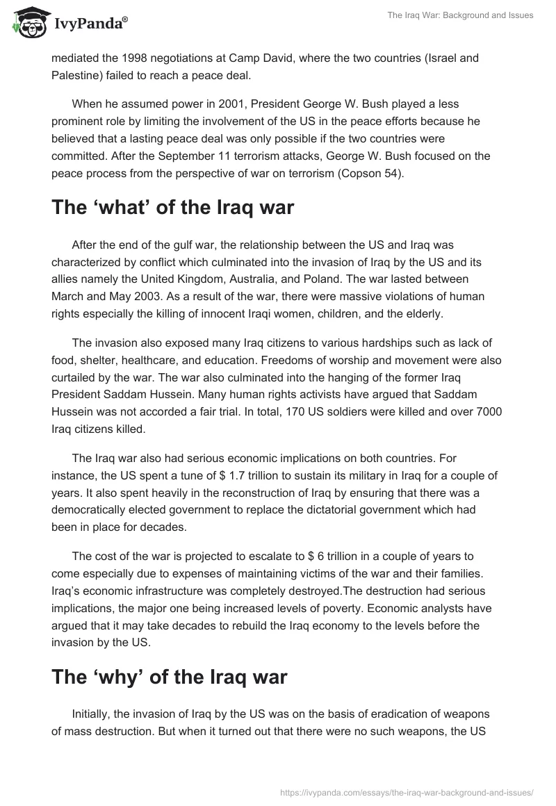 The Iraq War: Background and Issues. Page 2