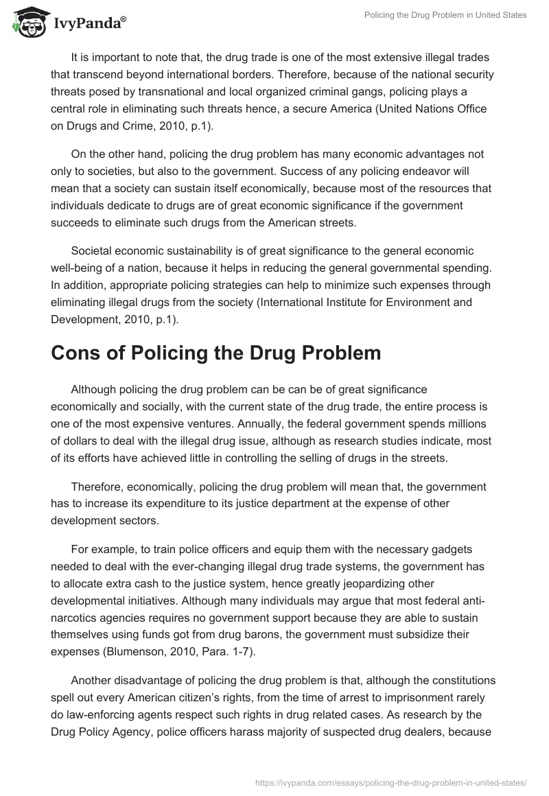 Policing the Drug Problem in United States. Page 3
