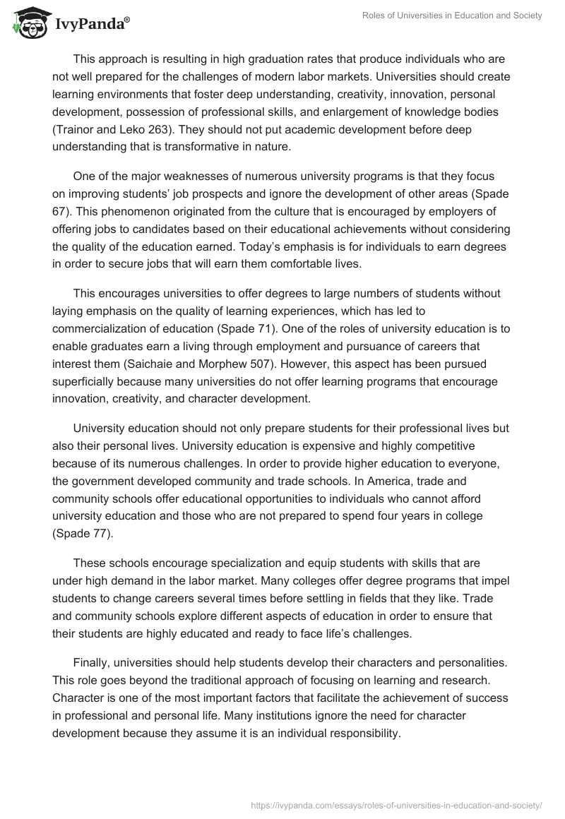 Roles of Universities in Education and Society. Page 3