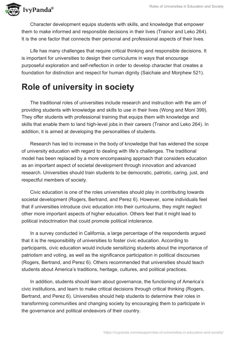 Roles of Universities in Education and Society. Page 4
