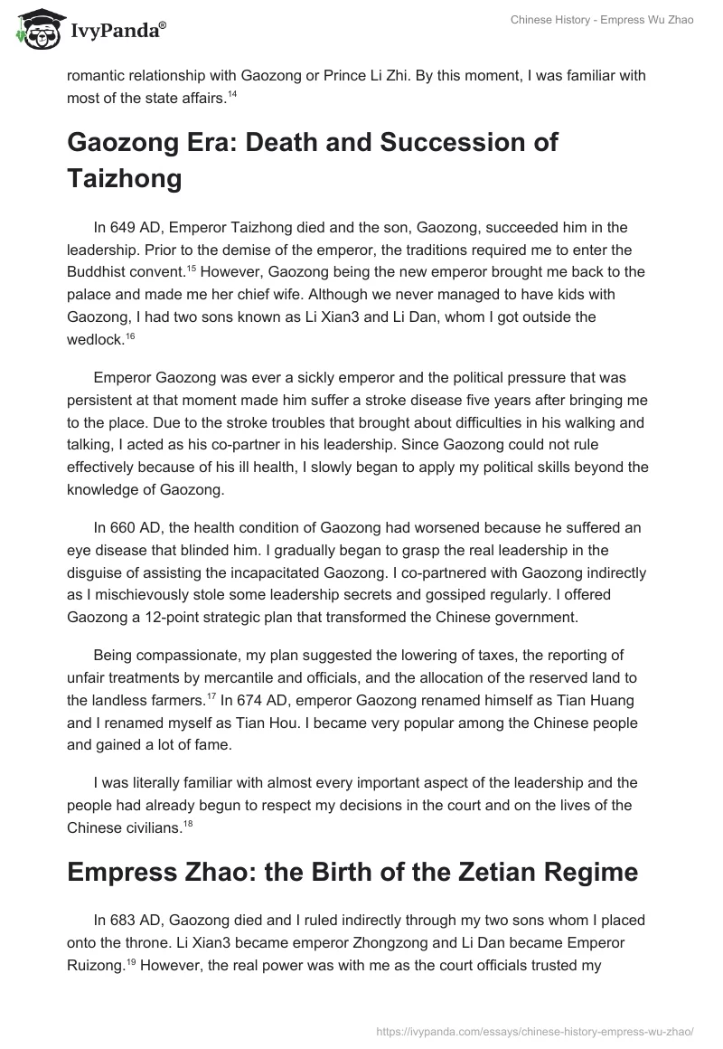 Chinese History - Empress Wu Zhao. Page 3