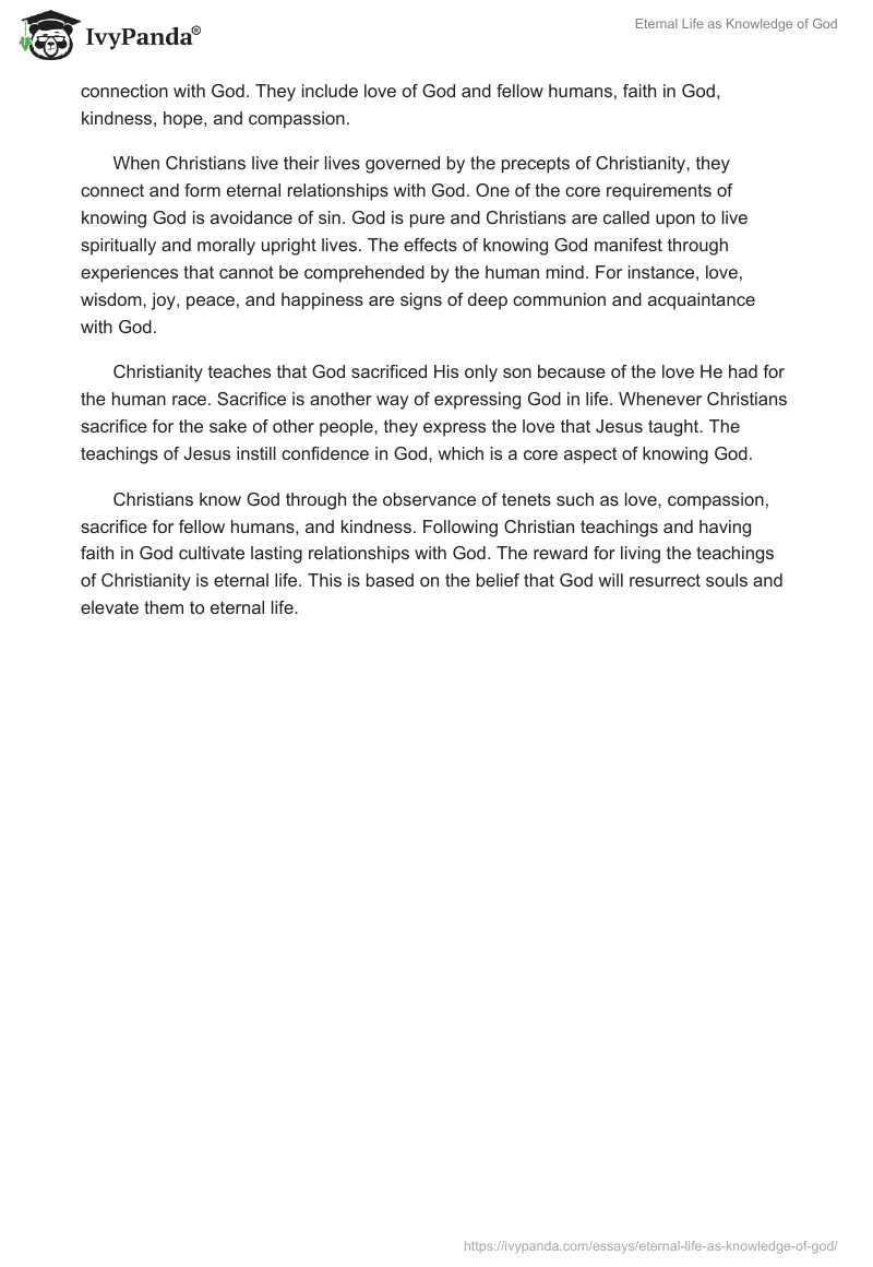 Eternal Life as Knowledge of God. Page 2