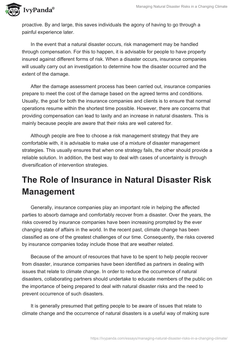 Managing Natural Disaster Risks in a Changing Climate. Page 4