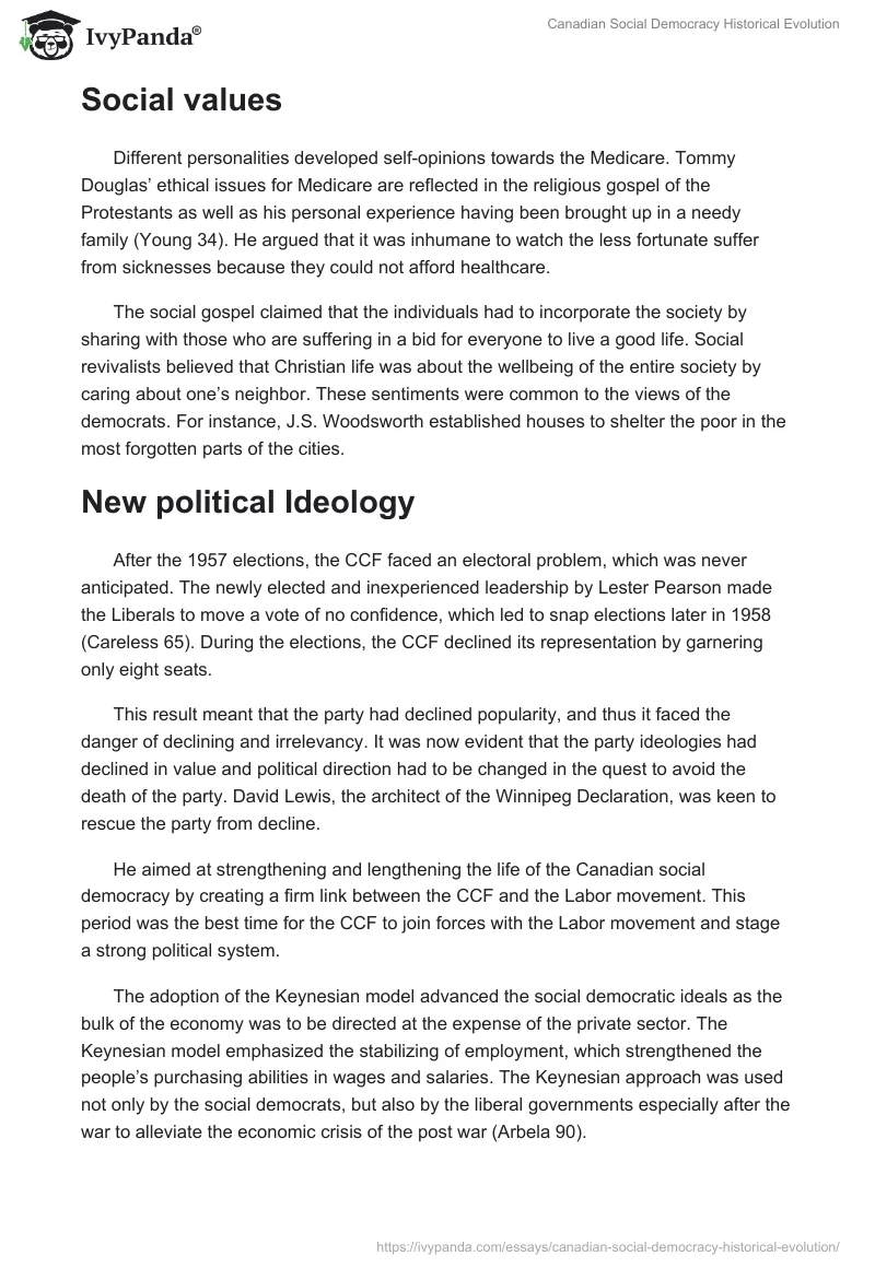 Canadian Social Democracy Historical Evolution. Page 5
