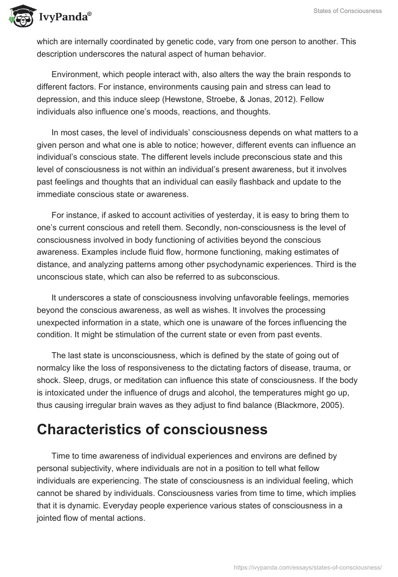 States of Consciousness. Page 2