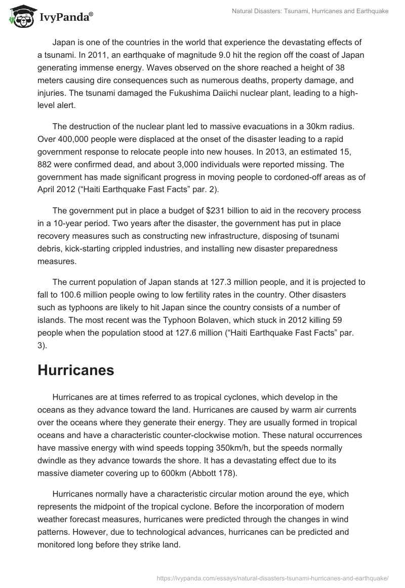 Natural Disasters: Tsunami, Hurricanes and Earthquake. Page 2
