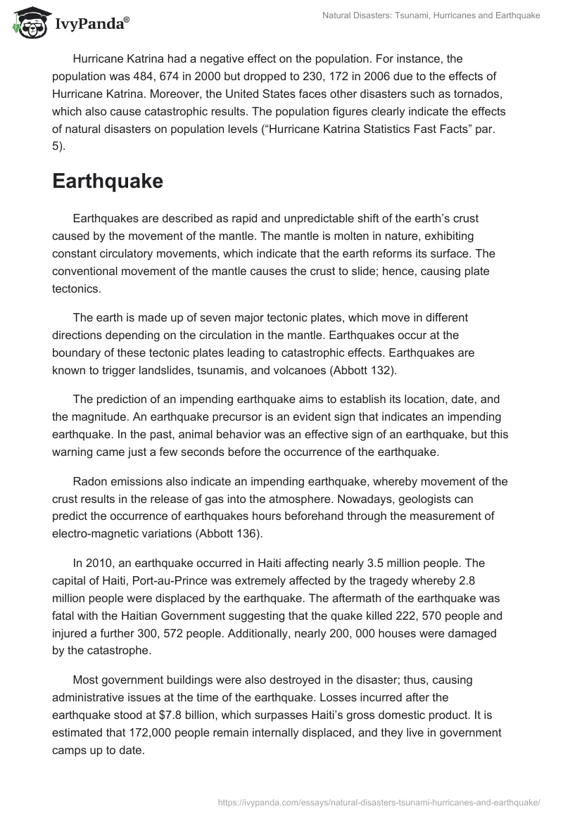 Natural Disasters: Tsunami, Hurricanes and Earthquake. Page 4
