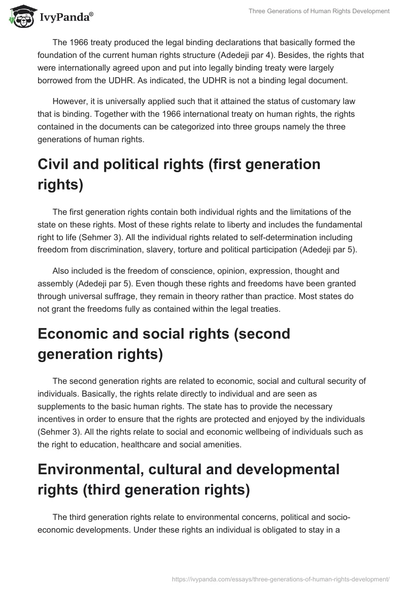 Three Generations of Human Rights Development. Page 2