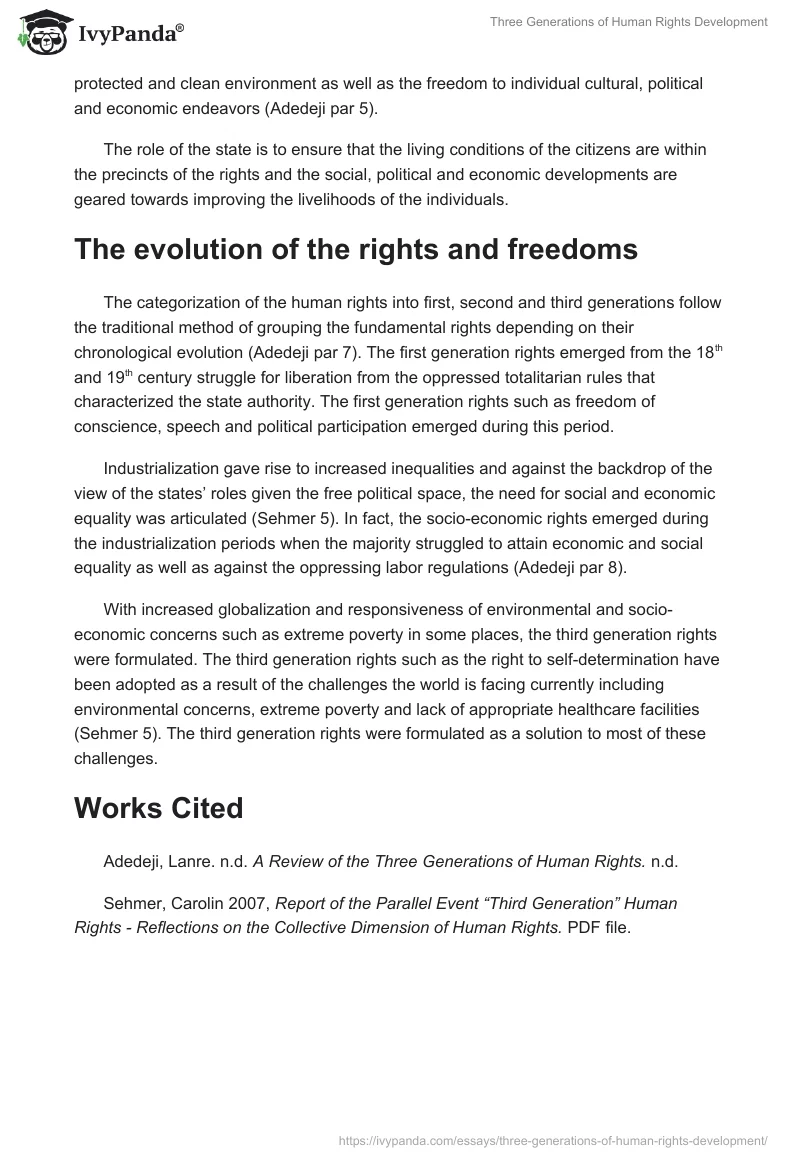 Three Generations of Human Rights Development. Page 3