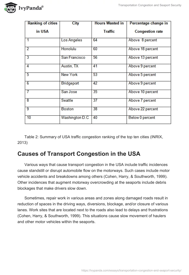 Transportation Congestion and Seaport Security. Page 5
