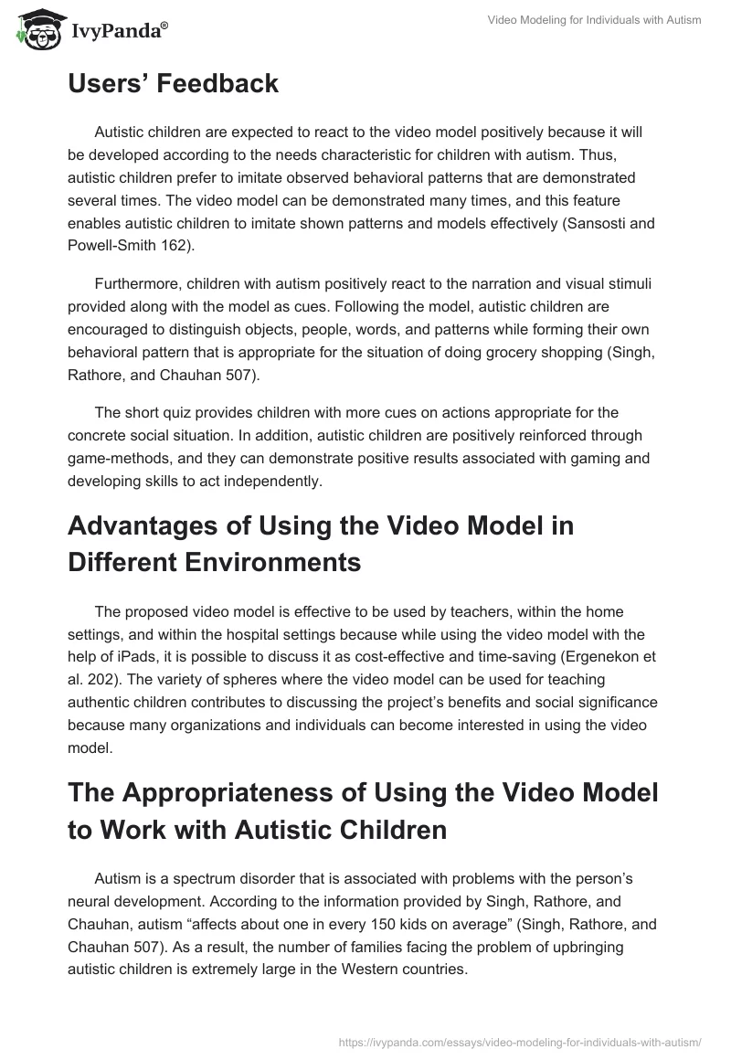 Video Modeling for Individuals With Autism. Page 3