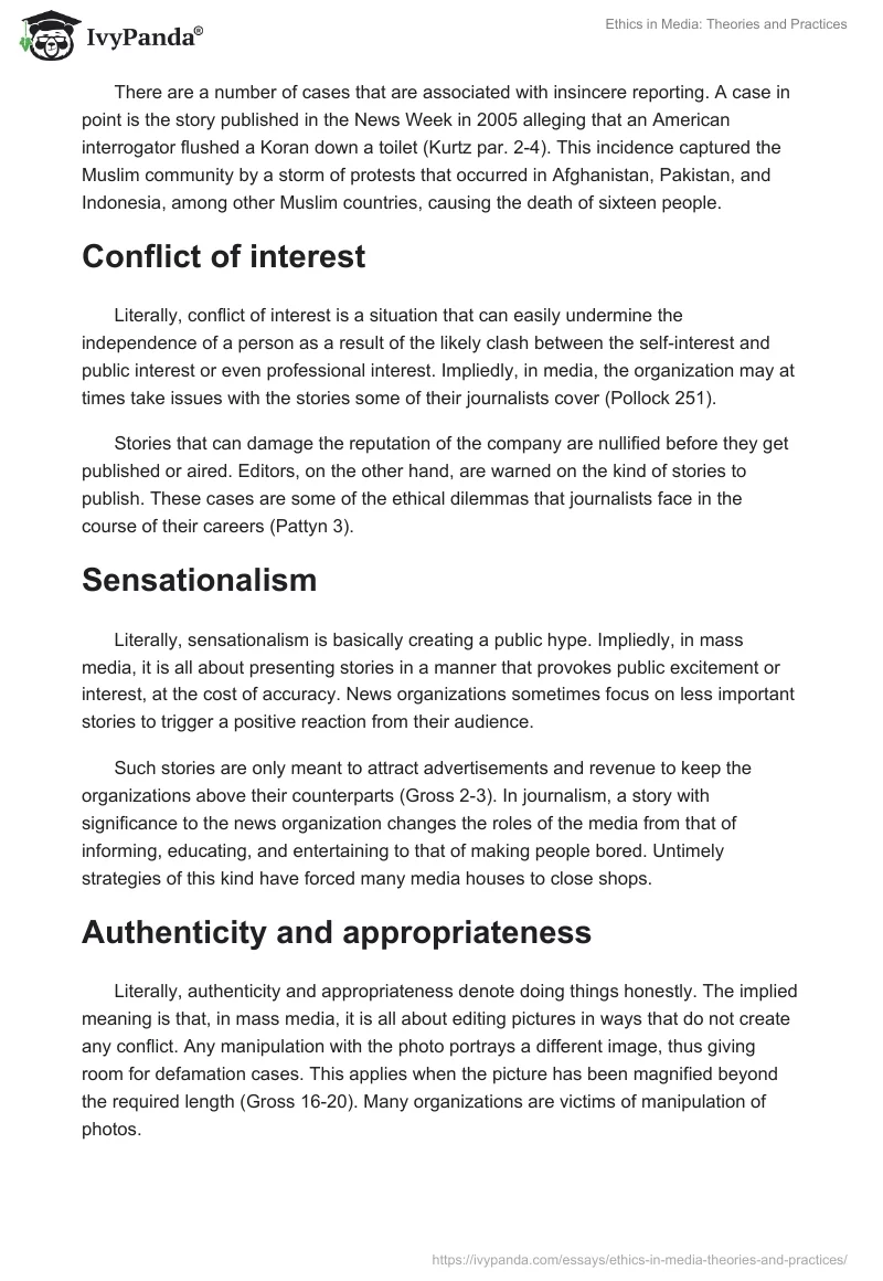 Ethics in Media: Theories and Practices. Page 2