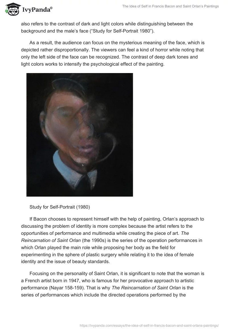 The Idea of Self in Francis Bacon and Saint Orlan’s Paintings. Page 2