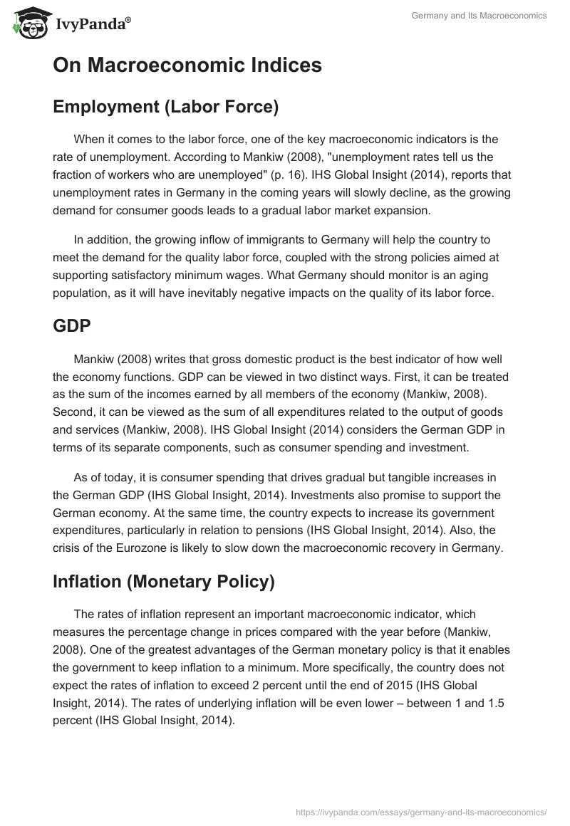 Germany and Its Macroeconomics. Page 4