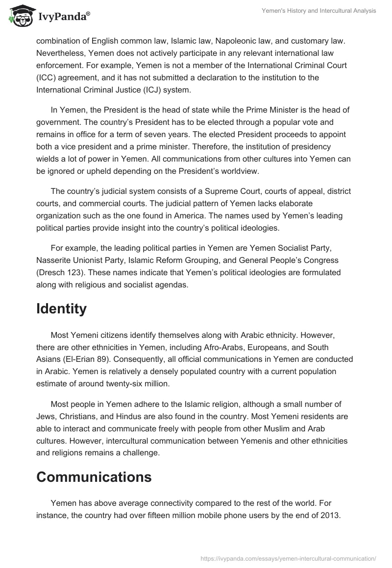 Yemen's History and Intercultural Analysis. Page 3