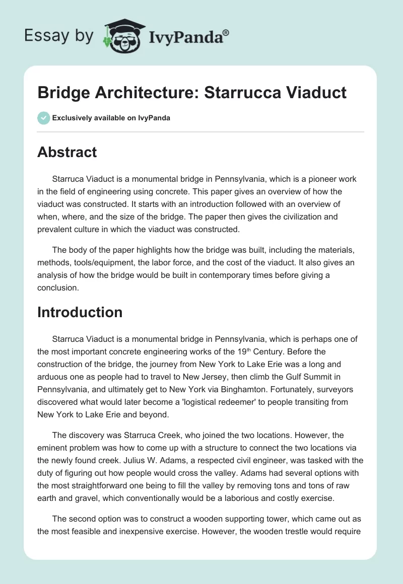 Bridge Architecture: Starrucca Viaduct. Page 1