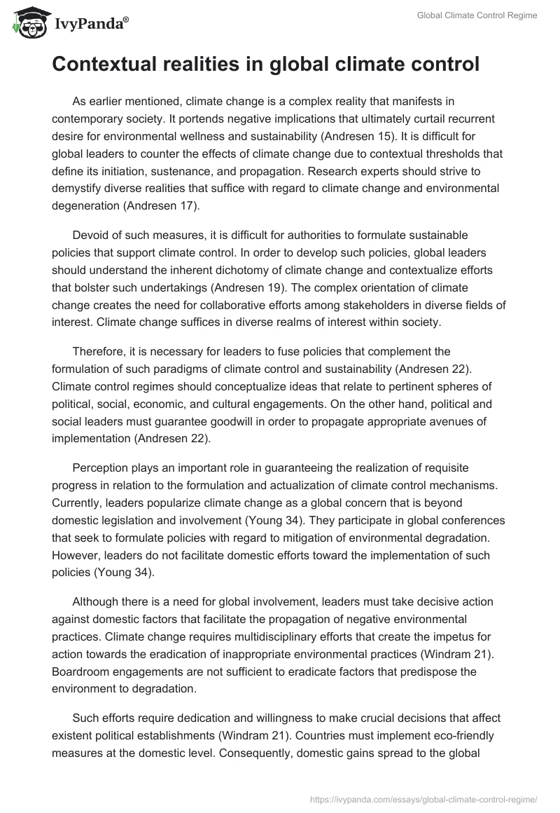Global Climate Control Regime. Page 2