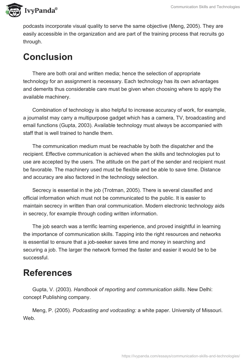 Communication Skills and Technologies. Page 4