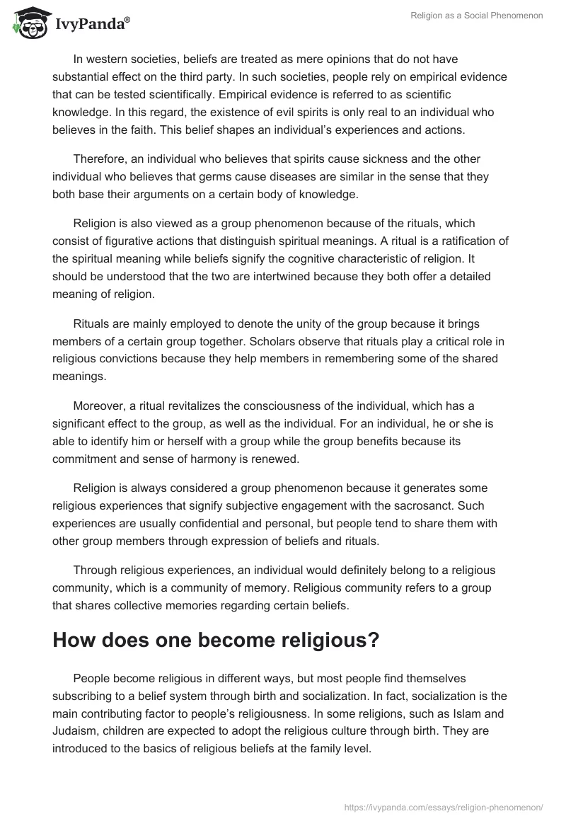 Religion as a Social Phenomenon. Page 2