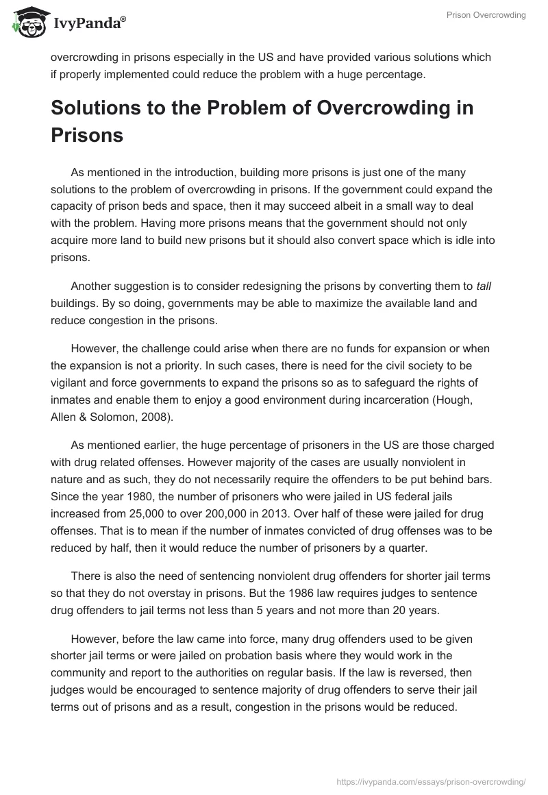 research paper on overcrowding of prisons
