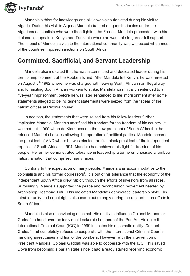 Nelson Mandela Leadership Style. Page 4