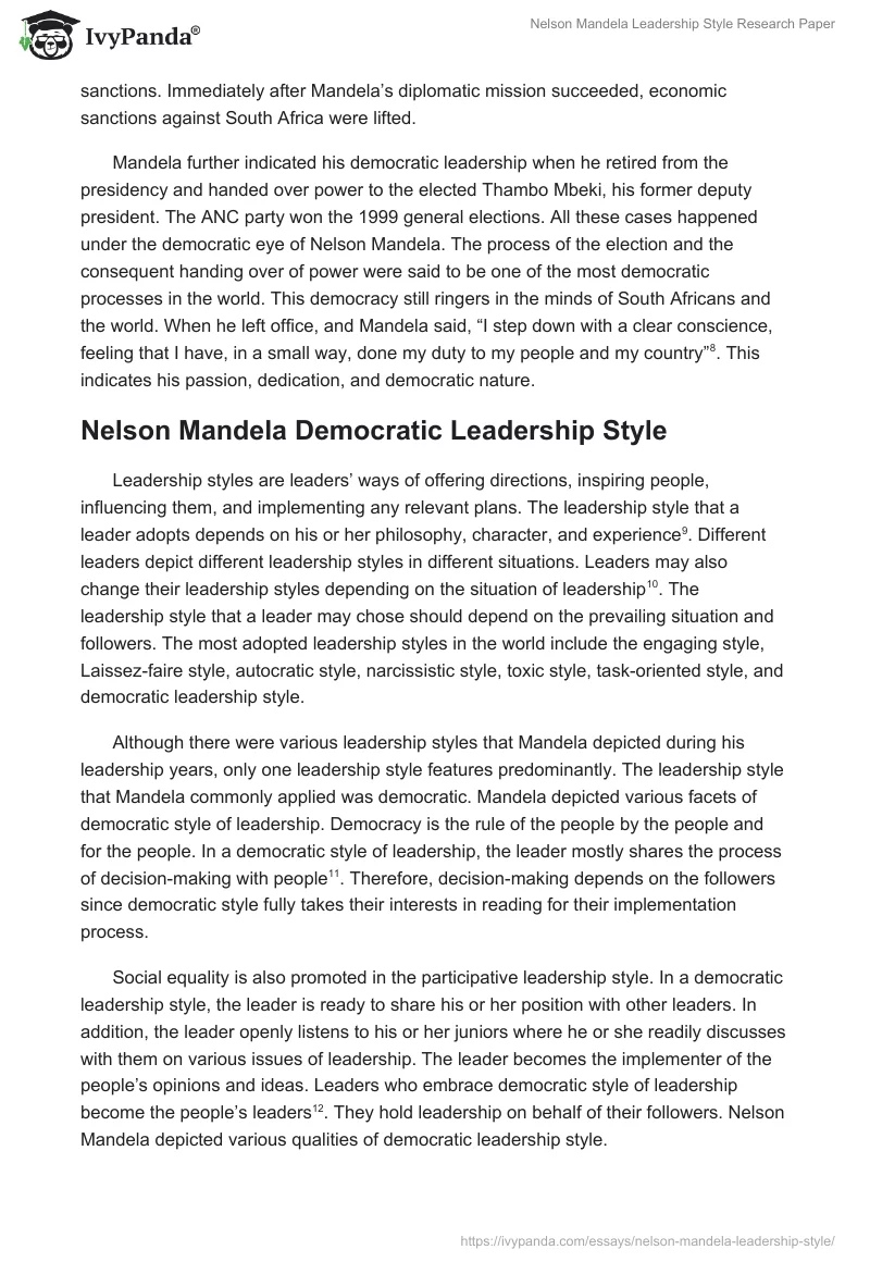 Nelson Mandela Leadership Style. Page 5