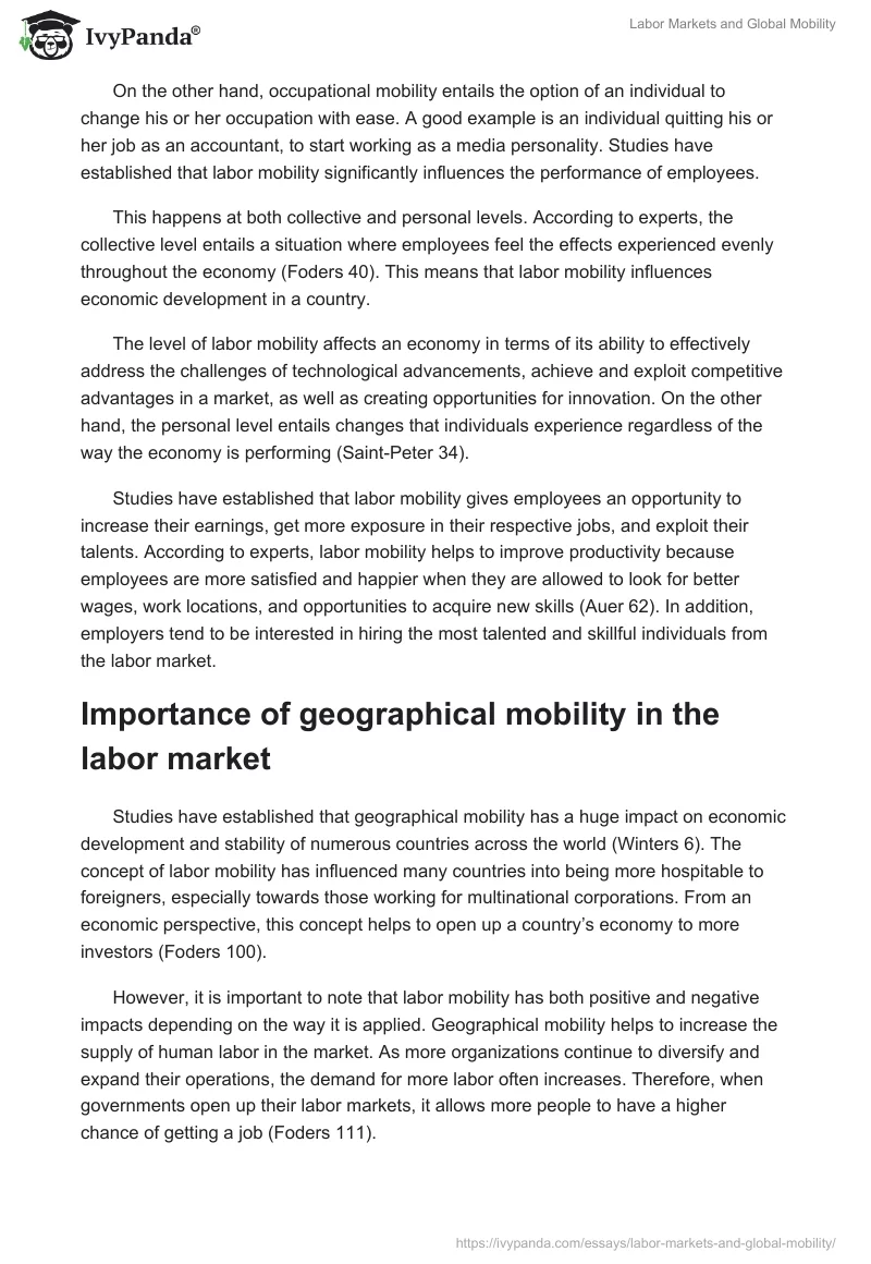 Labor Markets and Global Mobility. Page 3