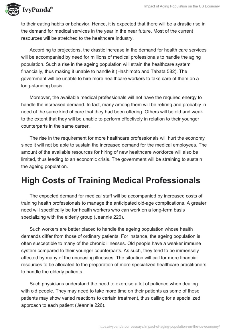 Impact of Aging Population on the US Economy. Page 2