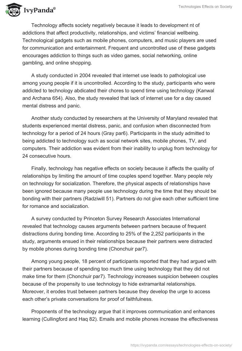 Technologies Effects on Society. Page 2