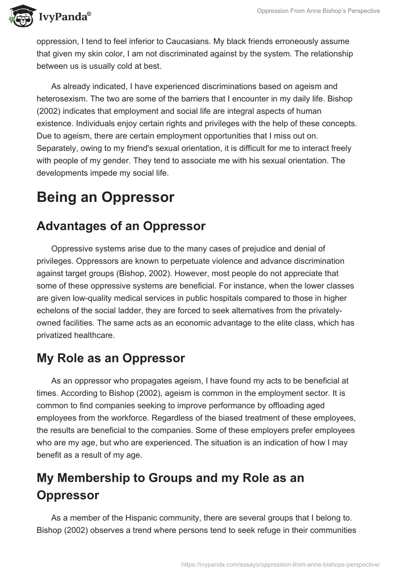 Oppression From Anne Bishop’s Perspective. Page 4