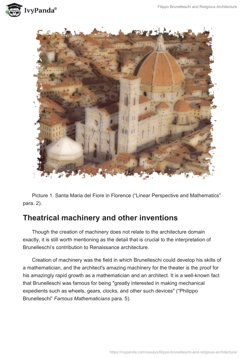 Filippo Brunelleschi and Religious Architecture. Page 4