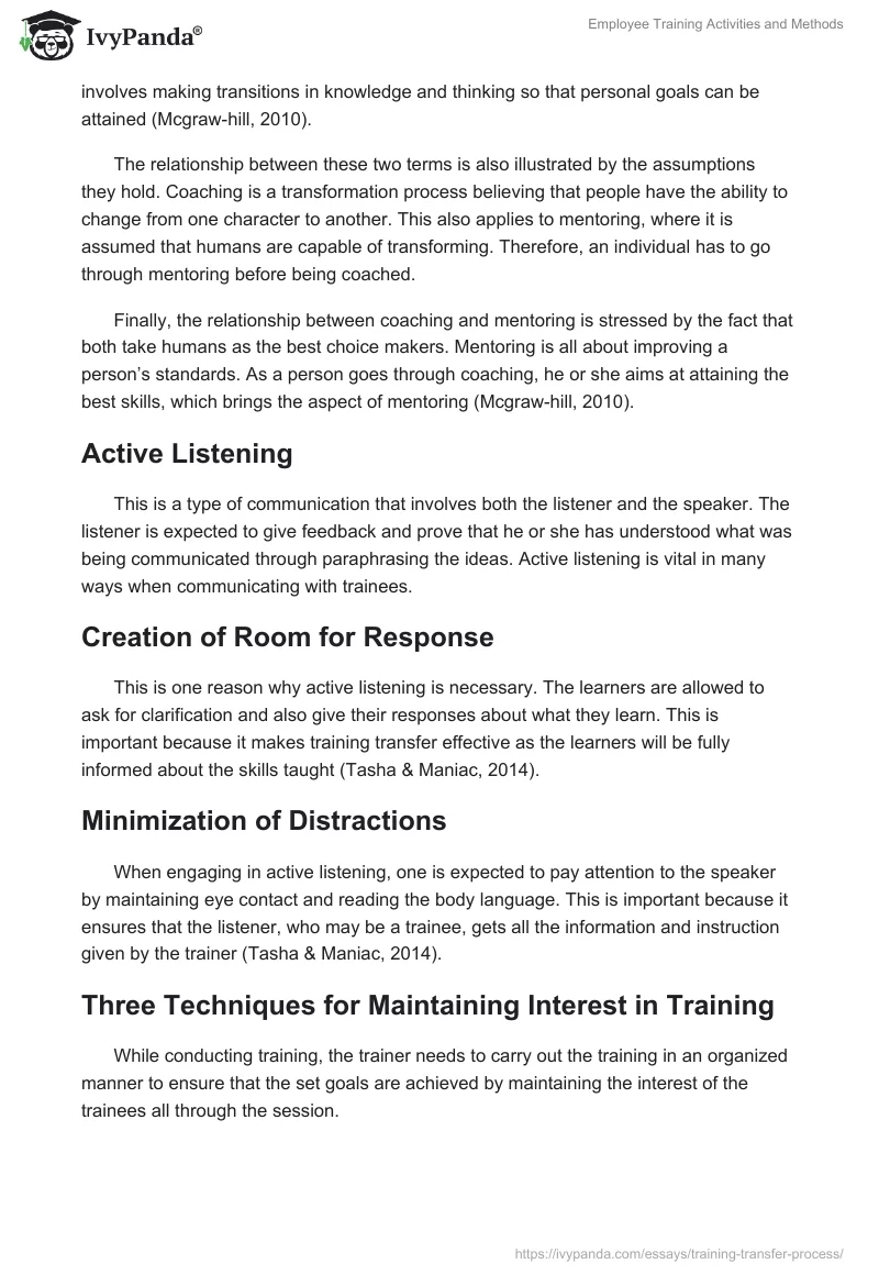 Employee Training Activities and Methods. Page 3