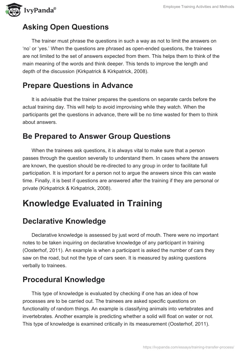 Employee Training Activities and Methods. Page 4
