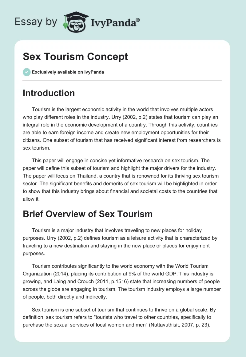 Sex Tourism Concept. Page 1
