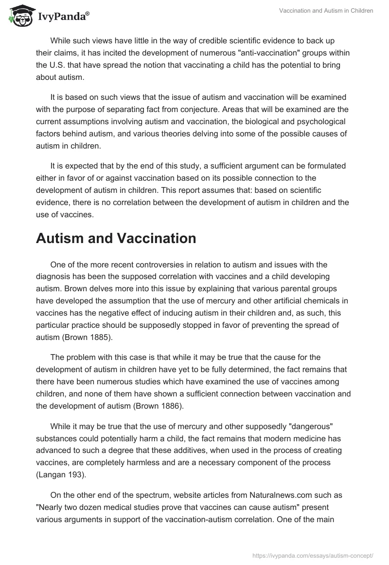 Vaccination and Autism in Children. Page 2