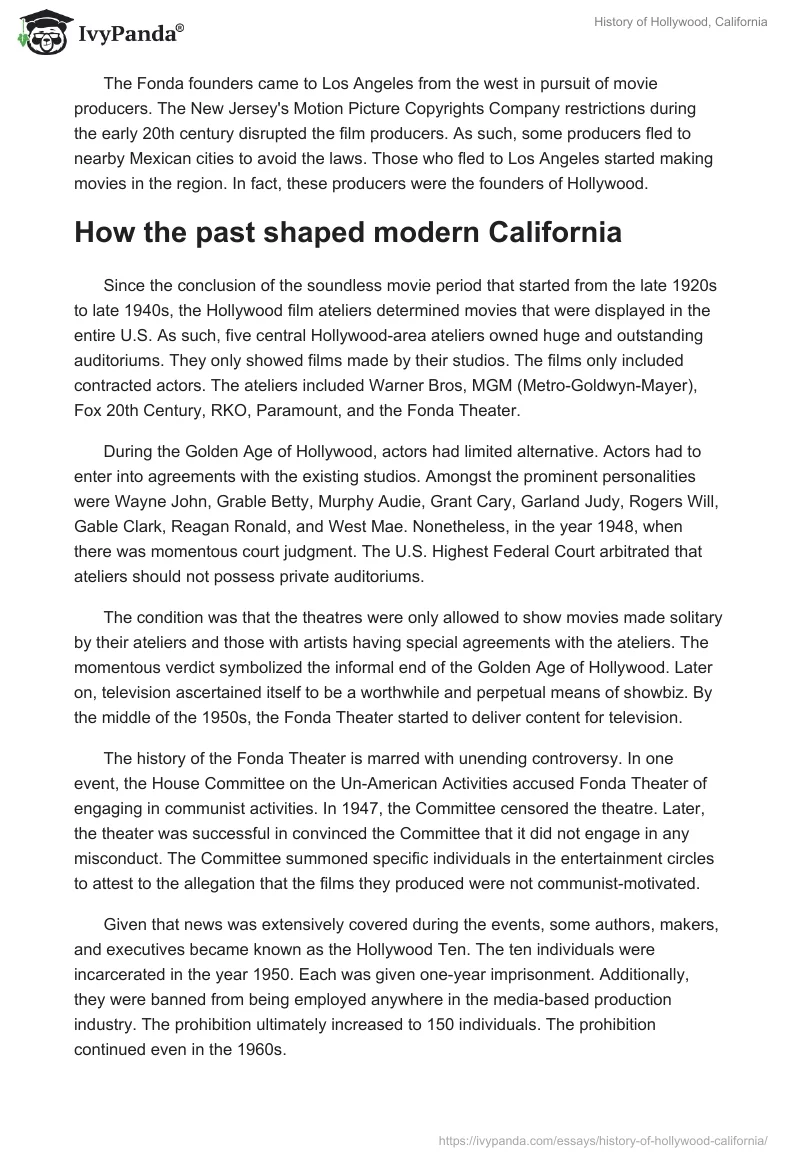 History of Hollywood, California. Page 3
