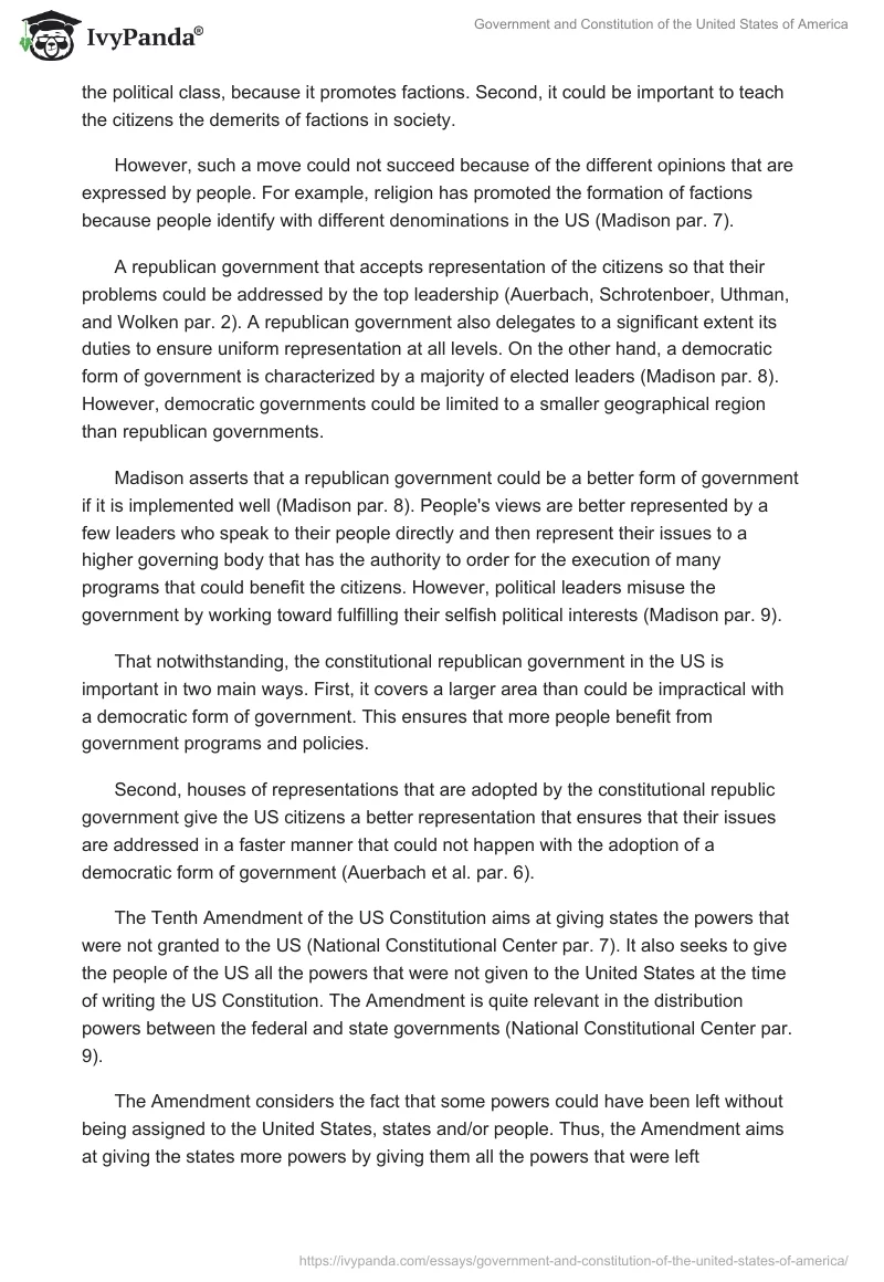 Government and Constitution of the United States of America. Page 2