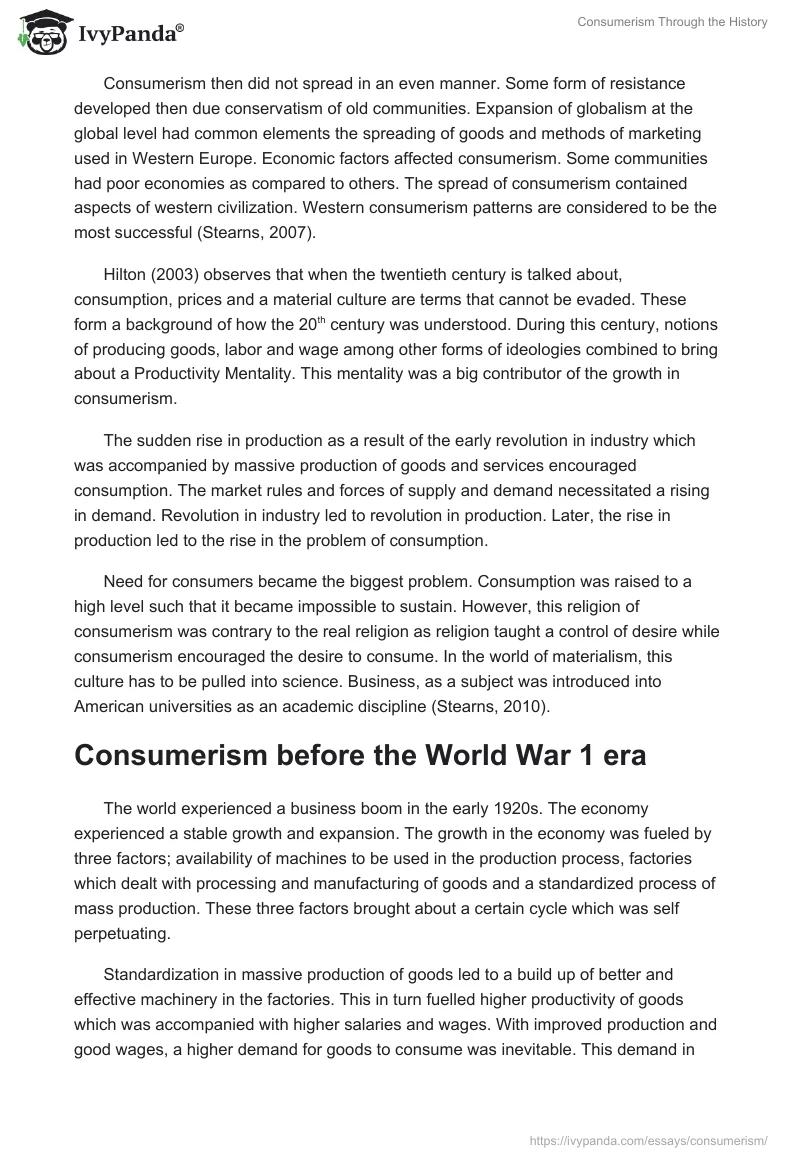 Consumerism Through the History. Page 2