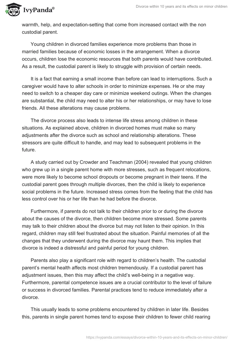 Divorce within 10 years and its effects on minor children. Page 2