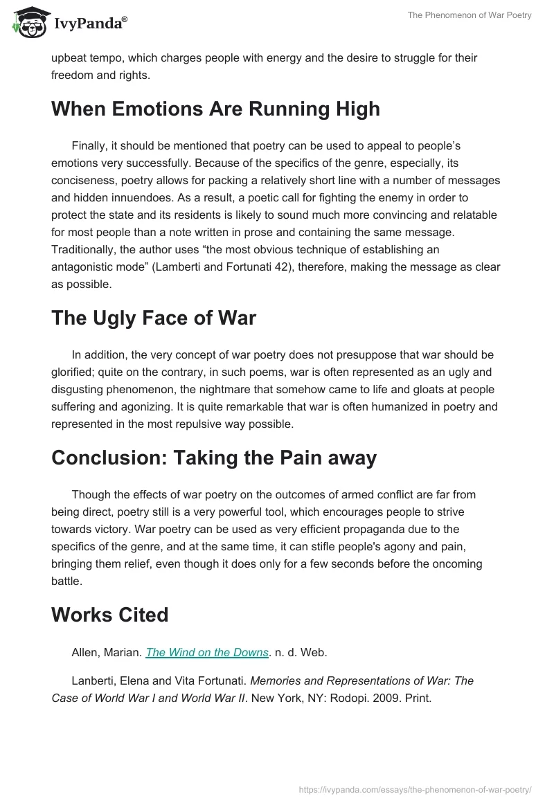 The Phenomenon of War Poetry. Page 2