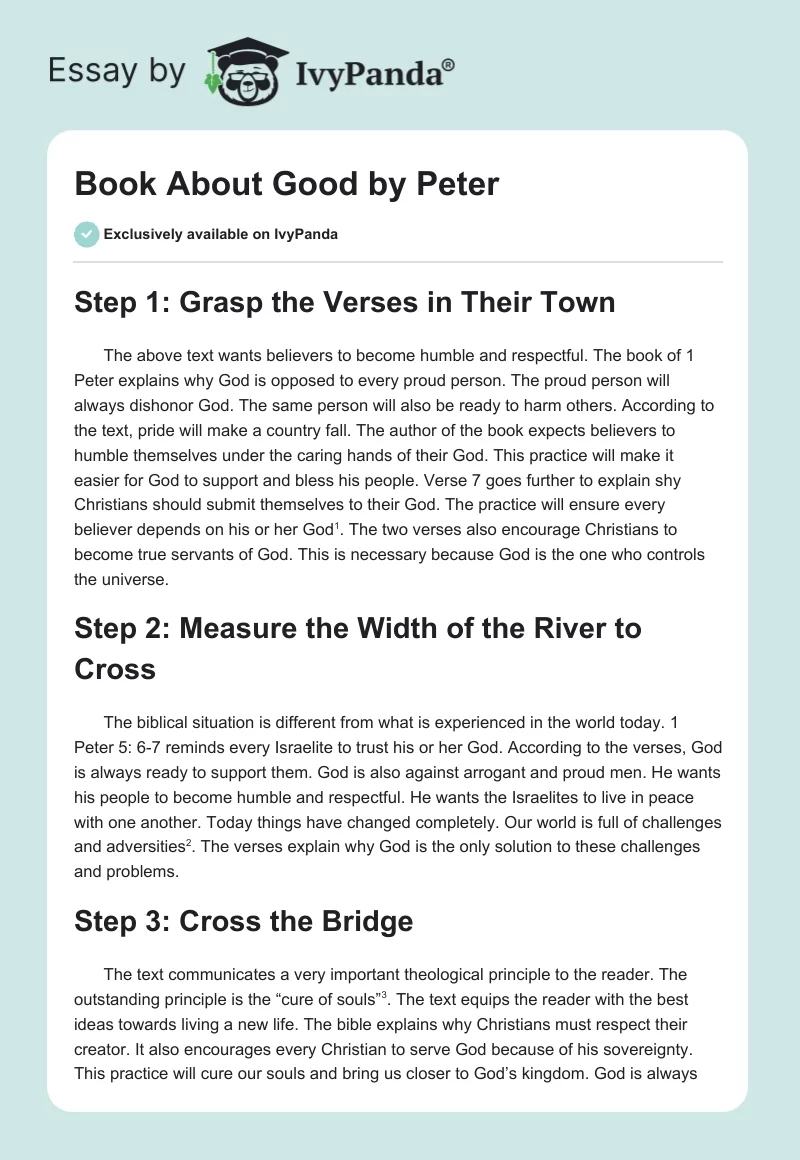 Book About Good by Peter. Page 1