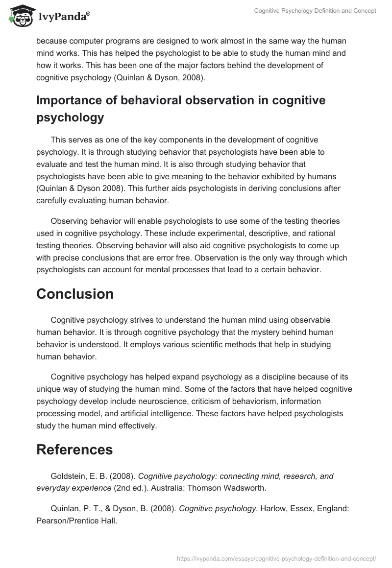 Cognitive Psychology Definition and Concept. Page 3