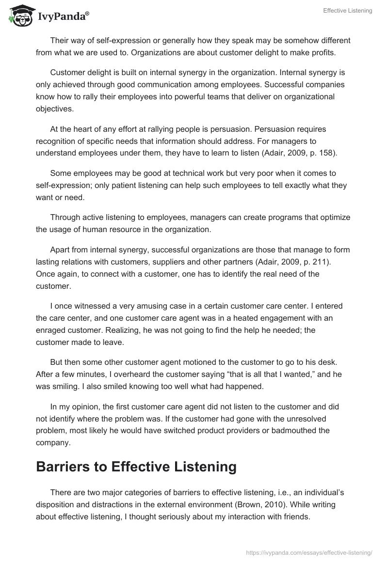 Effective Listening. Page 3
