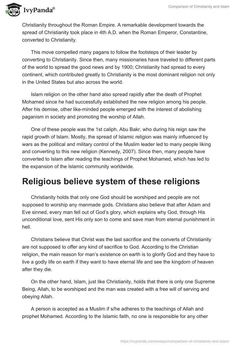 Comparison of Christianity and Islam. Page 3