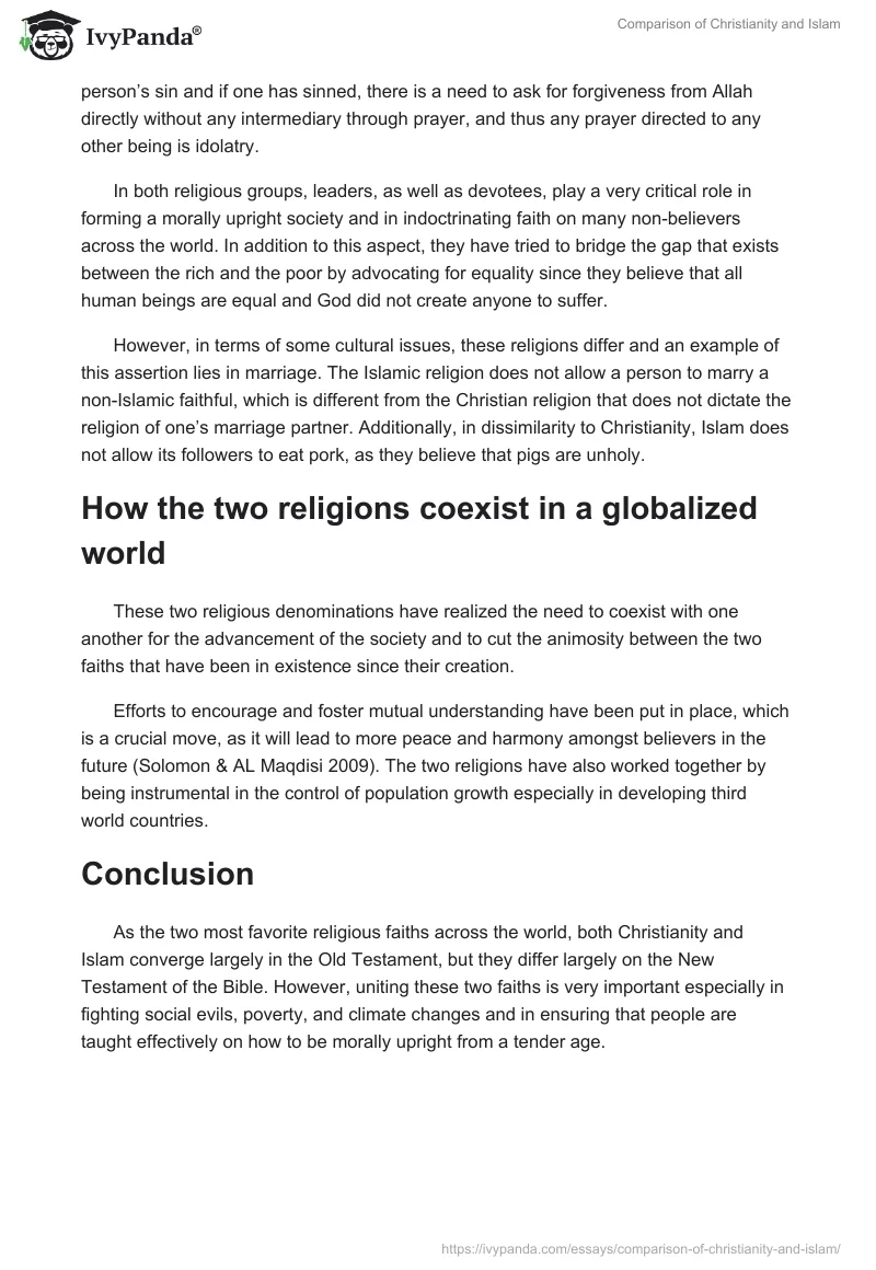 Comparison of Christianity and Islam. Page 4