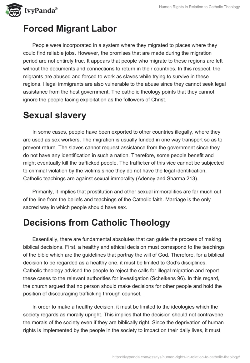 Human Rights in Relation to Catholic Theology. Page 2